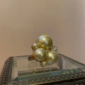 Yellow Gold Crystal Statement Ring